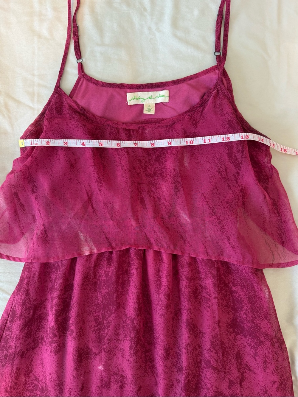 MAXI DRESS Urban Outfitters CHIFFON Fuchsia Pink Berry Staring At Stars // Small - Picture 8 of 9